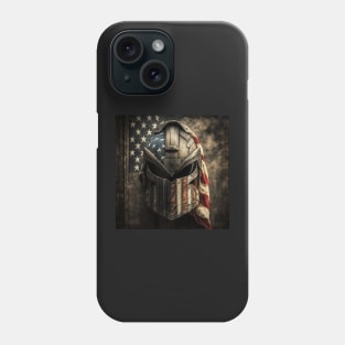 American Flag Spartan Helmet Art Phone Case