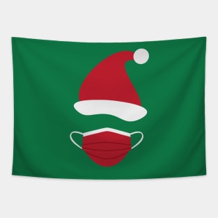 Red Santa hat and face mask Tapestry