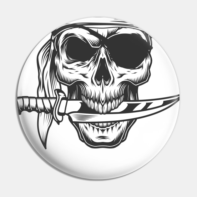 Skull Face Pin by aquariart