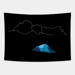 Cool tent camping outdoor mountain shirt Tapestry