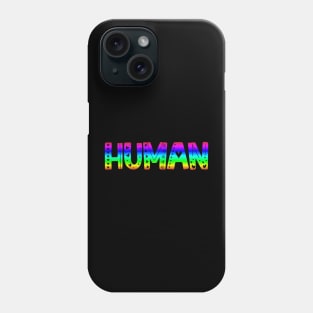 Colorful HUMAN Typography Illustration Design lgbt Phone Case