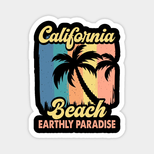 California Beach Earthly Paradise T Shirt For Women Men Magnet by QueenTees