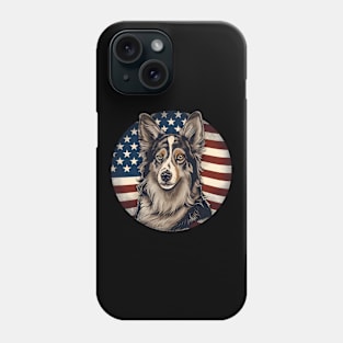 Shetland Sheepdog 4th of July Phone Case