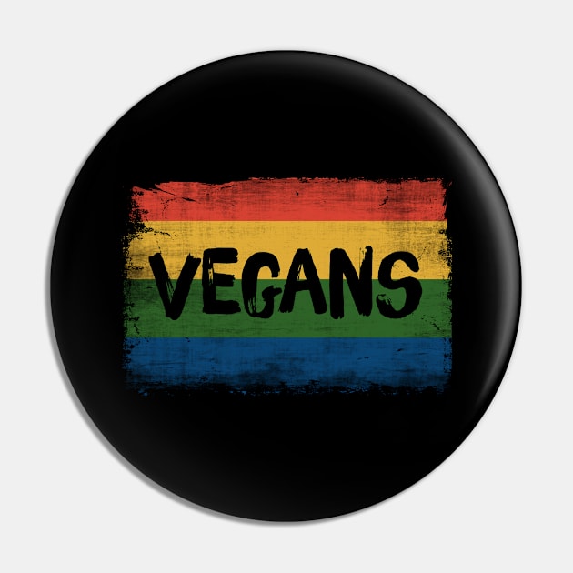 Vintage Style Vegans Retro 70ss Pin by paola.illustrations