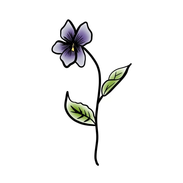 February birth flower: violet by JessCarrsArt