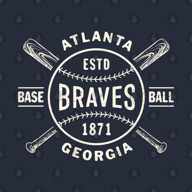 Atlanta Braves Bats & Ball by  Buck Tee by Buck Tee