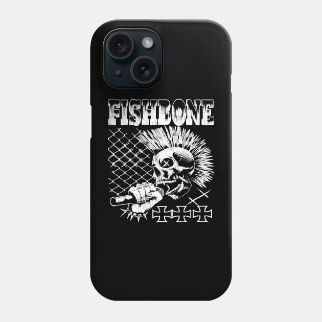 Fishbone skull Phone Case by Gingin store