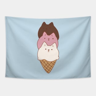 Cute Ice cream cat Tapestry