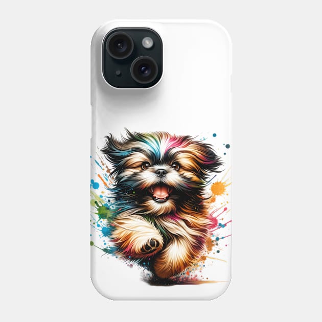 Shih Tzu Dog watercolor splash Phone Case by Bellinna