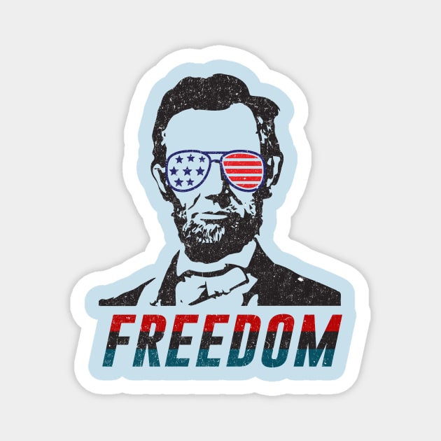 Hipster Abraham Lincoln in Sunglasses - Freedom Magnet by StudioGrafiikka