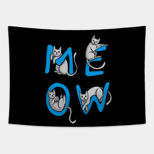 Dramabite Meow Cats Love Kitten Funny Cute Cat Lover Gift Graphic Tapestry