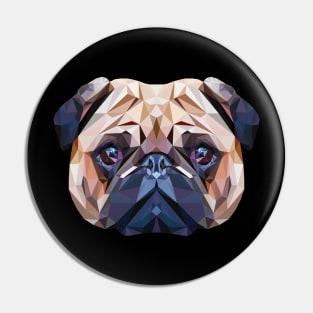 Funny Pug Polygon Dog Head Pet Gift Pin