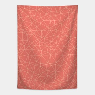 Minimal Lines Geometric Coral Pattern Tapestry