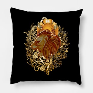 Elegant golden lion Pillow