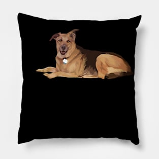 brown dog lovers-vector art Pillow