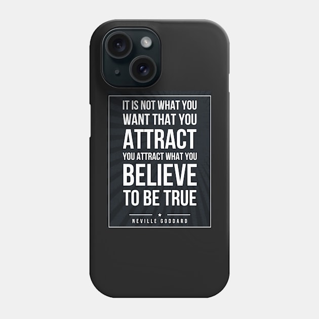 Neville Goddard quote Subway style (white text on black) Phone Case by Dpe1974