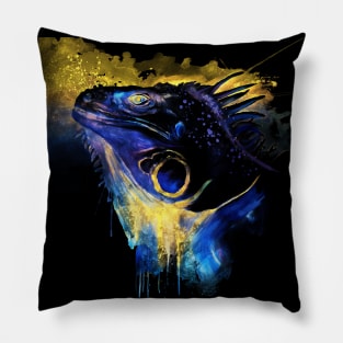 Iguana Head Reversed Colors Pillow