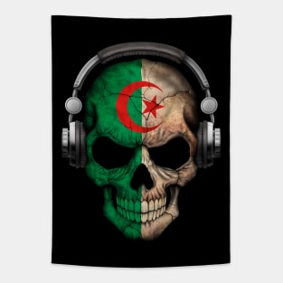 Dark Skull Deejay with Algerian Flag Tapestry