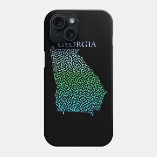 Georgia State Outline Maze & Labyrinth Phone Case