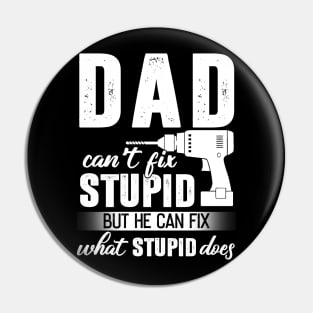 Dad Can't Fix Stupid But He Can Fix What Stupid Does Pin