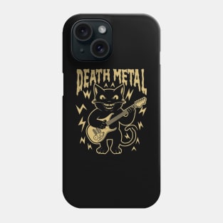 Death Metal Satanic Baphomet Cat playing guitar Phone Case