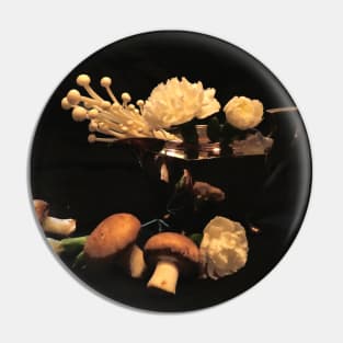 Mushrooms & Carnations - Baroque Inspired Dark Still Life Photo Pin