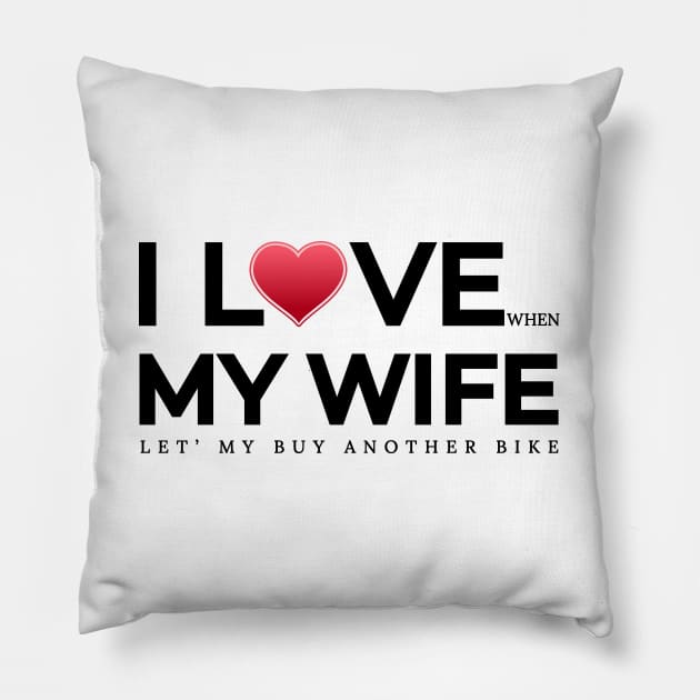 I love my wife, awesome husband, funny family Pillow by Lekrock Shop