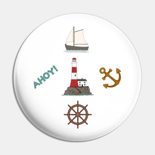 Sailing Illustrative Design Color Pin