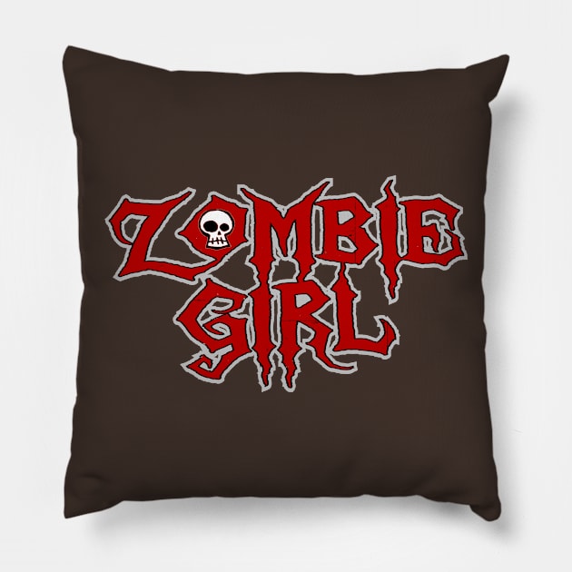 Zombie Girl Pillow by DavesTees