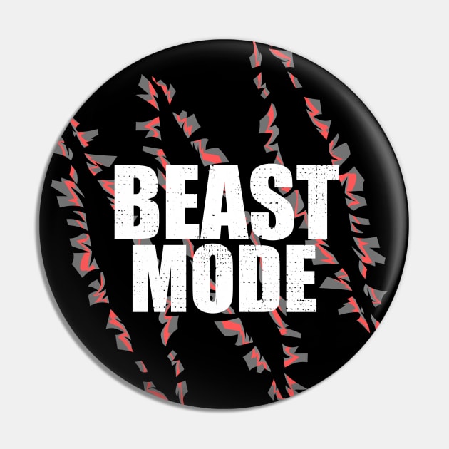 Beast Mode Claw Gym Fitness Design Pin by Bazzar Designs