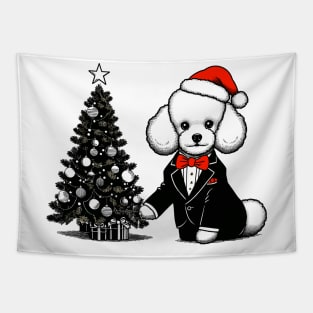 Poodle Dog Christmas Tapestry