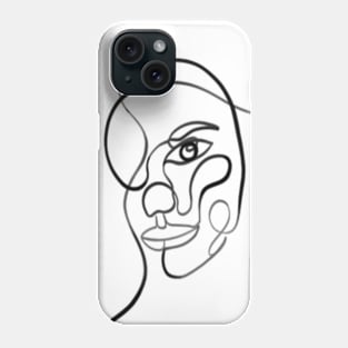 Abstract woman face one line art Phone Case