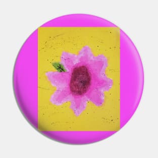 Pink Flower Watercolor Pin