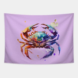 Zodiac Sign CANCER - Watercolour Illustration of astrology Cancer Tapestry