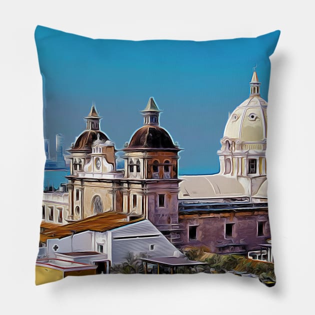 Cartagena, Colombia Pillow by SouthAmericaLive