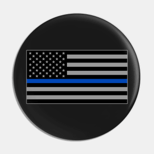 Basic Thin Blue Line American Flag Pin