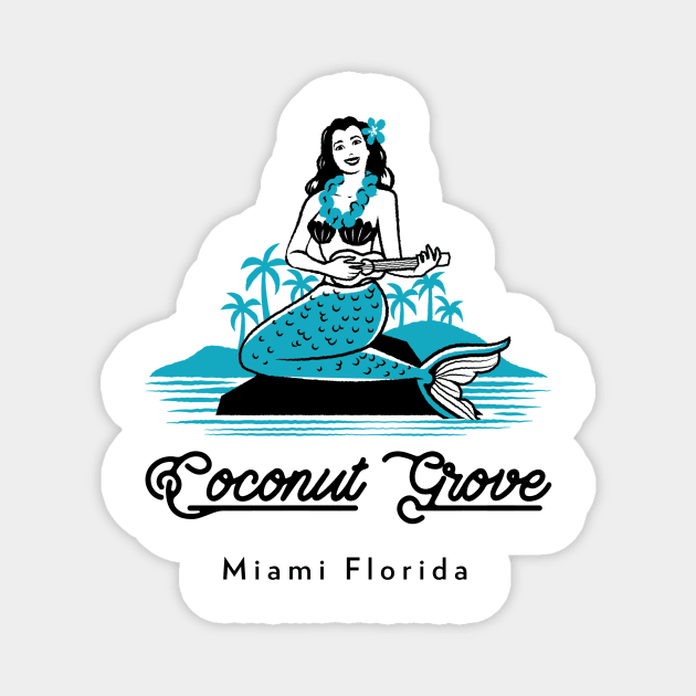 Coconut Grove Miami Florida Magnet by Be Yourself Tees