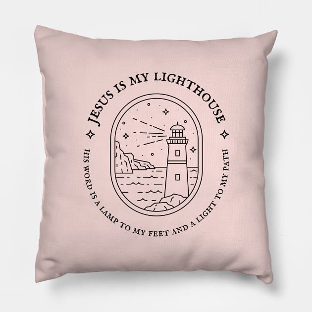 Jesus Is My Lighthouse - Inspirational Christian Quote Pillow by Heavenly Heritage