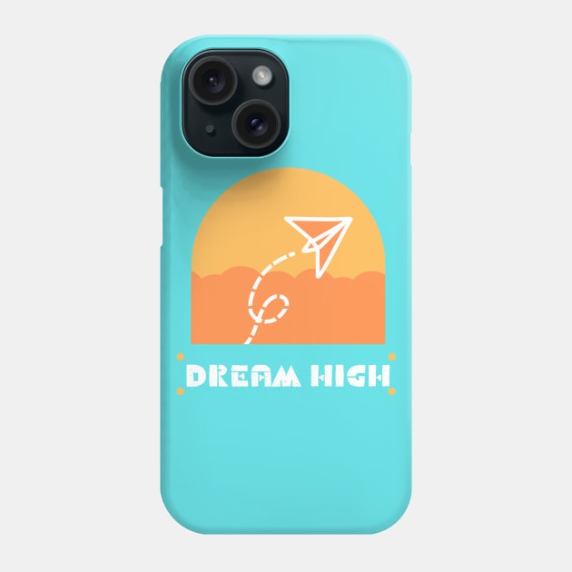 DREAM HIGH PAPER PLANE Minimalist Illustration Phone Case by Mirai Designs