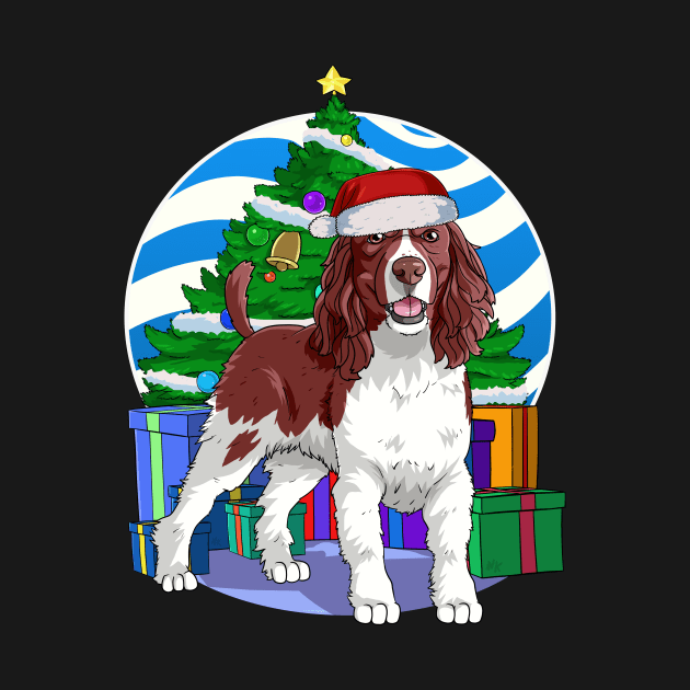 English Springer Spaniel Cute Santa Christmas Gift by Noseking