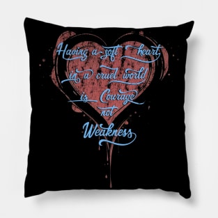 Soft Heart (red blue) Pillow