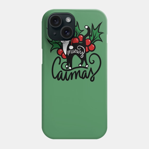 Christmas Cat Phone Case by bubbsnugg