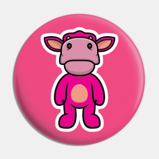 Farm Cow Standing on Ground Sticker vector illustration. Animal nature icon concept. Dairy farm product design element. Dairy farm cow sticker logo design. Pin
