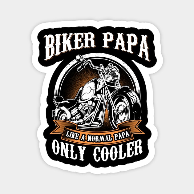 Only Cool Papa Rides Motorcycles T Shirt Rider Gift Magnet by easleyzzi