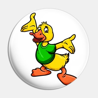 Cute Anthropomorphic Human-like Cartoon Character Duck in Clothes Pin