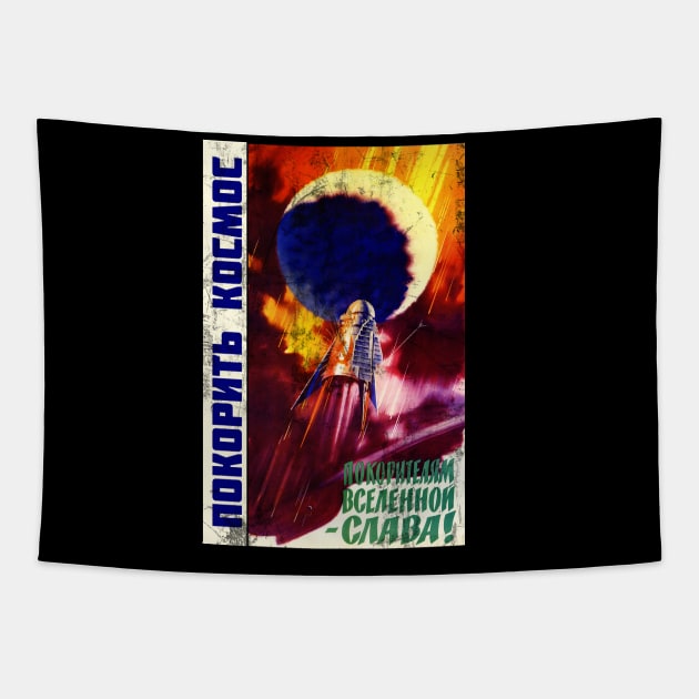 Soviet Space Program- "Conquer Space" Tapestry by ocsling