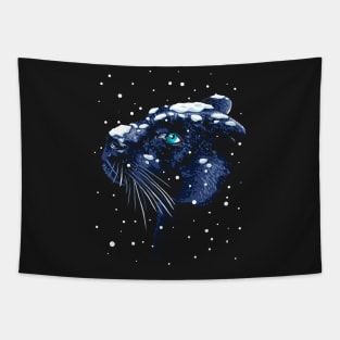 Snowing Panther Tapestry