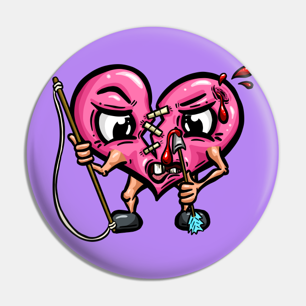 Don't Shoot Yourself in the Heart Cartoon Character Valentines - Love Heart - Pin | TeePublic Don't Shoot Yourself in the Heart Cartoon Character Valentines - Love Heart - Pin | TeePublic