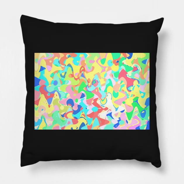 Chaotic vision, vibrant colors and shapes, funny mess Pillow by KINKDesign