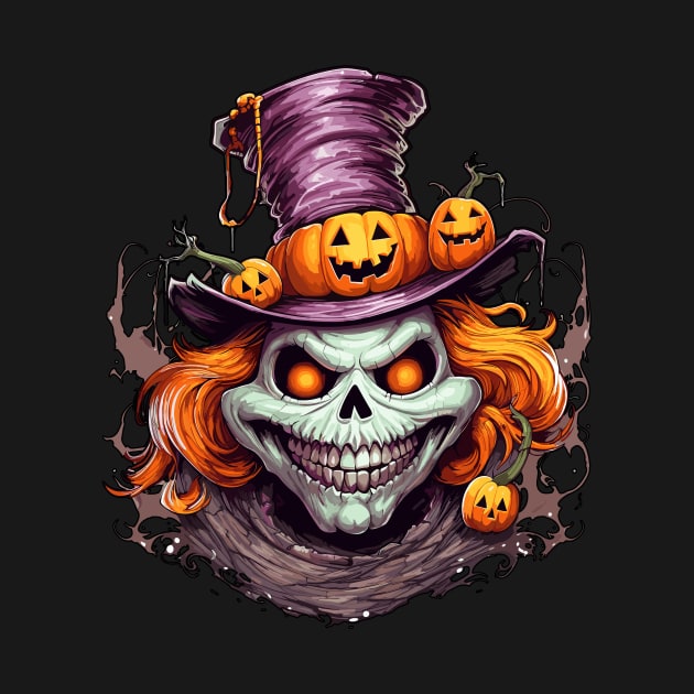 Scary Grinning Halloween Clown by Tees 4 Thee